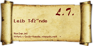 Leib Tünde névjegykártya
